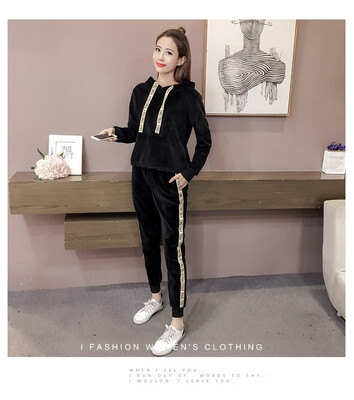 Wholesale winter sportswear womens golden fleece 2018 new thick double-sided velvet warm casual two-piece set
Wholesale winter sportswear womens golden fleece 2018 new thick double-sided velvet warm casual two-piece set