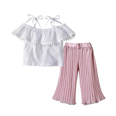 Summer Toddler Girl Strap Ruffle Design T-shirt Blouse Tops Long Pants Trousers Pants Casual Outfits
Summer Toddler Girl Strap Ruffle Design T-shirt Blouse Tops Long Pants Trousers Pants Casual Outfits
