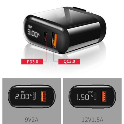 Wall Charger Dual Port Digital Display Quick Charge 30 PD Fast Charging Portable Rotatable Foldable Travel Plug Block Powe
Wall Charger Dual Port Digital Display Quick Charge 30 PD Fast Charging Portable Rotatable Foldable Travel Plug Block Powe