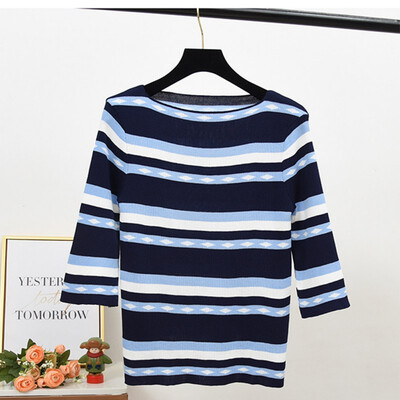 Womens Sweater 2019 Autumn Stripe Slim Seven Sleeve Pullover Female O-Neck Winter Bottoming Knitwear Korean Knitted Sweaters
Womens Sweater 2019 Autumn Stripe Slim Seven Sleeve Pullover Female O-Neck Winter Bottoming Knitwear Korean Knitted Sweaters