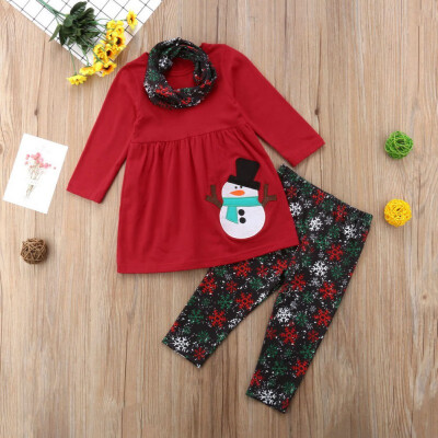 Christmas Baby Girl Cotton Long Sleeve Cartoon Print T-shirt Trousers Warm Scarf Toddler Casual Outerwear Clothes Set
Christmas Baby Girl Cotton Long Sleeve Cartoon Print T-shirt Trousers Warm Scarf Toddler Casual Outerwear Clothes Set