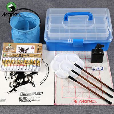 Maries 12 color 5ml Chinese painting set 8 piece set of landscape painting tool set with toolbox
Maries 12 color 5ml Chinese painting set 8 piece set of landscape painting tool set with toolbox