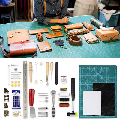 Leather Craft Tools Kit for Hand Sewing Sewing Stitching Working Wheels Stamping Punch Tools Set
Leather Craft Tools Kit for Hand Sewing Sewing Stitching Working Wheels Stamping Punch Tools Set