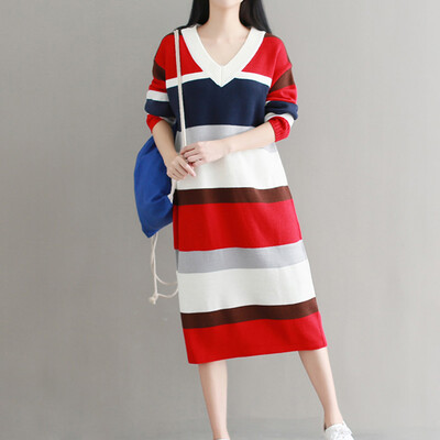 City plus CITYPLUS 2017 winter new style women women stripes warm long boots in the long sweater wild long sleeves dress CWQZ17T168 red&black uniform
City plus CITYPLUS 2017 winter new style women women stripes warm long boots in the long sweater wild long sleeves dress CWQZ17T168 red&black uniform