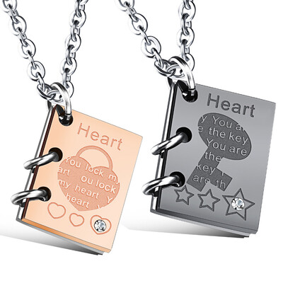 Romantic "Love Story" Pendant Couple Necklace Inlaid Cubic Zirconia Lock & Key Chain Titanium Stainless Lovers Jewelry
Romantic "Love Story" Pendant Couple Necklace Inlaid Cubic Zirconia Lock & Key Chain Titanium Stainless Lovers Jewelry