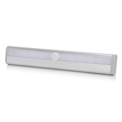 Arestech Wireless PIR Motion Sensor 06W 40lm 6000K 10-LED White Light Cabinet Drawer Nightlight Bar Lamp - Silver 4 x AAA
Arestech Wireless PIR Motion Sensor 06W 40lm 6000K 10-LED White Light Cabinet Drawer Nightlight Bar Lamp - Silver 4 x AAA