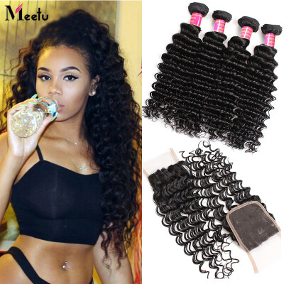 Meetu Product Peruvian Deep Wave 3Bundles With Lace 4*4 Closure 100% Human Virgin Hair 8-28Inch Cheap And Top Quality
Meetu Product Peruvian Deep Wave 3Bundles With Lace 4*4 Closure 100% Human Virgin Hair 8-28Inch Cheap And Top Quality