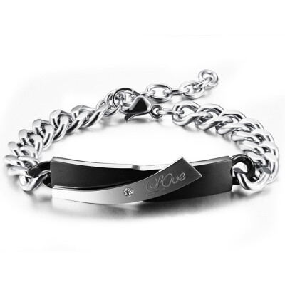 Lovers' Chain Link Bracelets Romantic Black/Gold Color Love Stainless Steel + Cubic Zirconia Bangle Women Men Couples wristband Je
Lovers' Chain Link Bracelets Romantic Black/Gold Color Love Stainless Steel + Cubic Zirconia Bangle Women Men Couples wristband Je