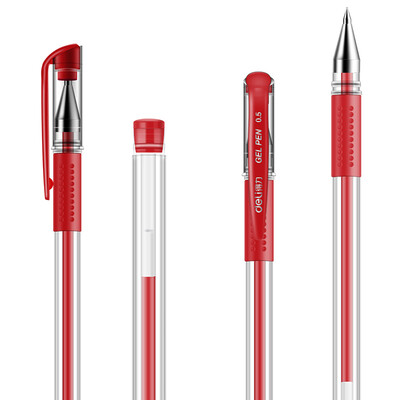 Deli deli 6600 red 05mm classic office neutral pen pen bullet bullet pen 12 box