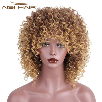 AISI HAIR High Temperature Fiber Mixed Brown and Blonde Color Synthetic Short Hair Afro Kinky Curly Wigs for Black Women
AISI HAIR High Temperature Fiber Mixed Brown and Blonde Color Synthetic Short Hair Afro Kinky Curly Wigs for Black Women