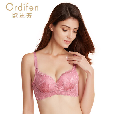 Ou Difen gathered bra bra sexy lace ladies bra bra underwear XB7131 champagne skin 3475B
Ou Difen gathered bra bra sexy lace ladies bra bra underwear XB7131 champagne skin 3475B