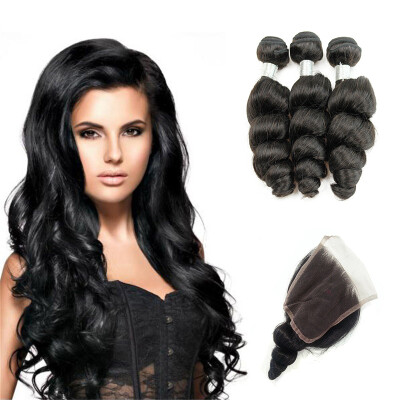 kisshair loose wave hair weft nature color raw Indian human hair 8A grade remy hair bundles with closure
kisshair loose wave hair weft nature color raw Indian human hair 8A grade remy hair bundles with closure