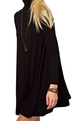 Lovaru ™2015 New Fashion Black Solid Long Sleeve Women Cute Casual Dresses The turtle neck loose design
Lovaru ™2015 New Fashion Black Solid Long Sleeve Women Cute Casual Dresses The turtle neck loose design