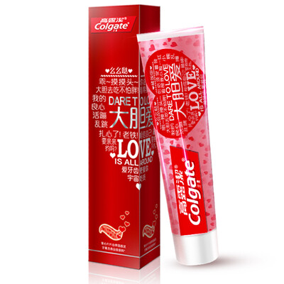 Colgate смелая любовь ограниченным тиражом любовь зубная паста 130g (красная часть любви, объявить подарок)
