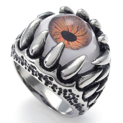 Hpolw Mens Stainless Steel vintage Dragon Claw amber coloured sandybrown Eyes Eyeball punk retro devil eye animals men ring
Hpolw Mens Stainless Steel vintage Dragon Claw amber coloured sandybrown Eyes Eyeball punk retro devil eye animals men ring