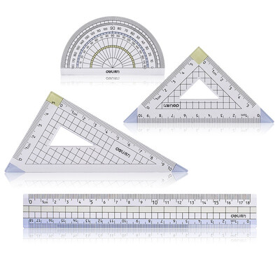 Deli deli student ruler 4 piece set of drawing set ruler straight ruler triangle ruler 2 protractor color random 71964
Deli deli student ruler 4 piece set of drawing set ruler straight ruler triangle ruler 2 protractor color random 71964