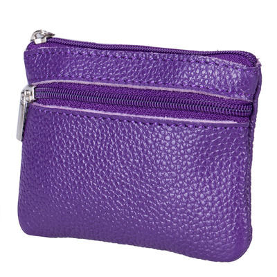 Women Genuine Real Leather Small Coin Card Key Ring Wallet Pouch Mini Purse