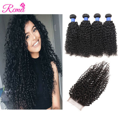Rcmei Hair 8A Top Grade Kinky Curly Brazilian Hair 4 Bundles With 4x4 Closure Virgin Human Hair Extension Bundles
Rcmei Hair 8A Top Grade Kinky Curly Brazilian Hair 4 Bundles With 4x4 Closure Virgin Human Hair Extension Bundles