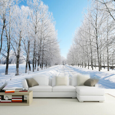 Custom Size 3D Wall Murals Wallpaper Winter Snow Tree Road Living Room TV Backdrop Painting Wall Covering Wall Papers Home Decor 
Custom Size 3D Wall Murals Wallpaper Winter Snow Tree Road Living Room TV Backdrop Painting Wall Covering Wall Papers Home Decor