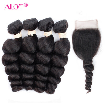 Alot Hair Wave With Closure Loose Wave Human Hair 4 Bundles With Closure Loose Wave Hair Extension with Lace Closure
Alot Hair Wave With Closure Loose Wave Human Hair 4 Bundles With Closure Loose Wave Hair Extension with Lace Closure