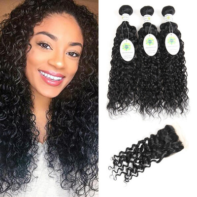 7A Brazillian Water Wave With Closure Brazilian Virgin Hair Lace Closure With Bundles Wet and Wavy Human Hair Weaves
7A Brazillian Water Wave With Closure Brazilian Virgin Hair Lace Closure With Bundles Wet and Wavy Human Hair Weaves