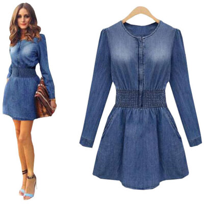 Lovaru ™New 2015 fashion autumn female cowboy long sleeve slender and slender waist the recreational dress
Lovaru ™New 2015 fashion autumn female cowboy long sleeve slender and slender waist the recreational dress