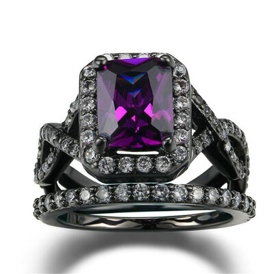 Hot Selling European Style Luxury Fashion Black Gold Color Ring Sets AAA+ CZ Cubic Zirconia Purple Stone Rings for Women R480
Hot Selling European Style Luxury Fashion Black Gold Color Ring Sets AAA+ CZ Cubic Zirconia Purple Stone Rings for Women R480
