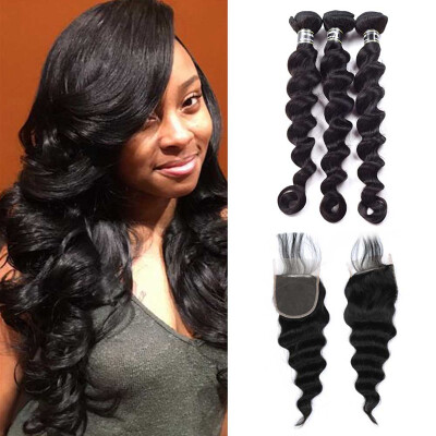 7A Brazilian Virgin Hair Bundles With Closure Loose Wave With Closure Full and Thick Lace Closure With Bundles With Baby Hair
7A Brazilian Virgin Hair Bundles With Closure Loose Wave With Closure Full and Thick Lace Closure With Bundles With Baby Hair