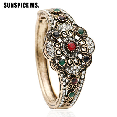Brand Design Turkish Women Flower Vintage Bangle Bracelets Antique Gold Color Resin Jewelry Arabia Lace Indian Wedding Bijoux
Brand Design Turkish Women Flower Vintage Bangle Bracelets Antique Gold Color Resin Jewelry Arabia Lace Indian Wedding Bijoux