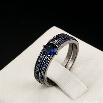 Black Gold Color Vintage Bijoux Fashion Ring Blue CZ Crystal Inlay Party Ring Set For Women As Chirstmas Gift R487
Black Gold Color Vintage Bijoux Fashion Ring Blue CZ Crystal Inlay Party Ring Set For Women As Chirstmas Gift R487