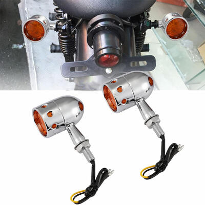 2PCS Motorcycle Universal Chrome Metal Amber LED Retro Running Turn Signal Bullet Blinker Indicator Tail Light Lamp For Harley Hon
2PCS Motorcycle Universal Chrome Metal Amber LED Retro Running Turn Signal Bullet Blinker Indicator Tail Light Lamp For Harley Hon