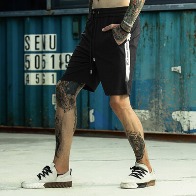 Mens printed fifth-pants street hip-hop loose casual pants