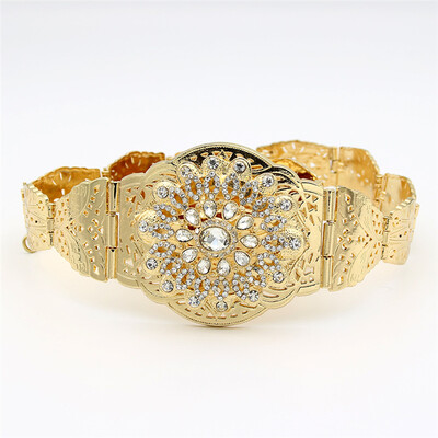 Sparkling Round Crystal Hollow Flower Metallic Waist Chain Decorative Belt Adjustable Length Jewelry India Bridal Wedding bijoux
Sparkling Round Crystal Hollow Flower Metallic Waist Chain Decorative Belt Adjustable Length Jewelry India Bridal Wedding bijoux