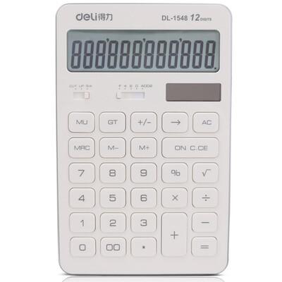 Efficient deli 1548A business office desk desk calculator solar double power supply white
Efficient deli 1548A business office desk desk calculator solar double power supply white