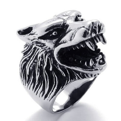 Hpolw Vintage fashion individuality Biker Black Wolf Head Teeth silver Stainless Steel Mens Ring WeddingEngagement Rings
Hpolw Vintage fashion individuality Biker Black Wolf Head Teeth silver Stainless Steel Mens Ring WeddingEngagement Rings