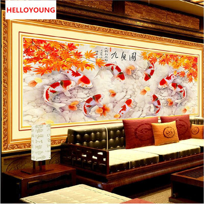 DIY 5D Annual surplus Nine fish Auspicious Drawing Home Decor Embroidery Kit Round Diamond Painting Cross Stitch
DIY 5D Annual surplus Nine fish Auspicious Drawing Home Decor Embroidery Kit Round Diamond Painting Cross Stitch
