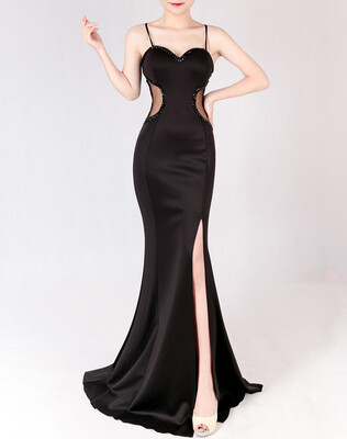 Low-cut split strap perspective package hip fishtail dress show catwalk show dress nightclub dress
Low-cut split strap perspective package hip fishtail dress show catwalk show dress nightclub dress