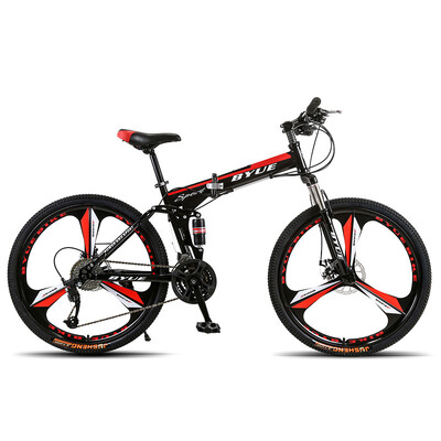 BYUEBIKE 26 inch double disc brake folding variable speed mountain bike cross country shock-absorbing bicycle for men&women
BYUEBIKE 26 inch double disc brake folding variable speed mountain bike cross country shock-absorbing bicycle for men&women