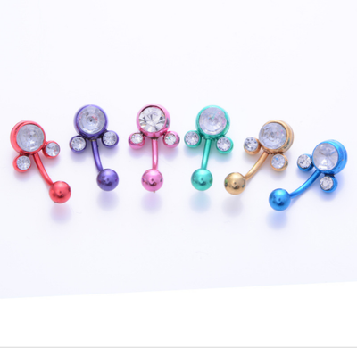 6PC hot stainless steel swimming color diamond navel ring umbilical ring perforation hip-hop girl fashion umbilical nail piercing
6PC hot stainless steel swimming color diamond navel ring umbilical ring perforation hip-hop girl fashion umbilical nail piercing