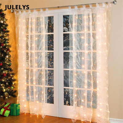 JULELYS 4 x 3M 400 Bulbs LED Curtain Light Gerlyanda Christmas Fairy Lights Holiday Party Room Garland For Wedding Decorations
JULELYS 4 x 3M 400 Bulbs LED Curtain Light Gerlyanda Christmas Fairy Lights Holiday Party Room Garland For Wedding Decorations