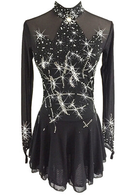 Black flashing skating show clothing customized skating grading costume long-sleeved children&39s skirt
Black flashing skating show clothing customized skating grading costume long-sleeved children&39s skirt