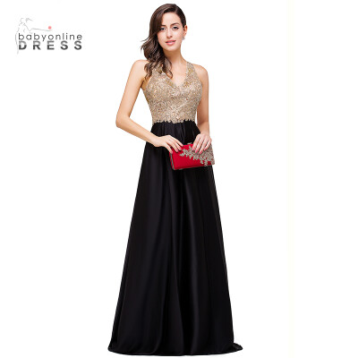 Sexy Open Back Gold Lace Beaded Black Chiffon Prom Dress Real Image Cheap Evening Dresses
Sexy Open Back Gold Lace Beaded Black Chiffon Prom Dress Real Image Cheap Evening Dresses