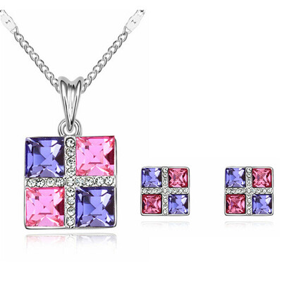 Fashion Jewelry Sets Square Crystal from Austrian High Quality Pendants Necklaces Earrings For Women Accessories
Fashion Jewelry Sets Square Crystal from Austrian High Quality Pendants Necklaces Earrings For Women Accessories
