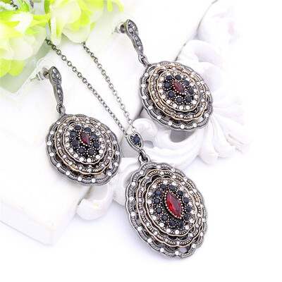 Gorgeous Ellipse Corrugated Rhinestone Jewelry Sets Resin Drop Earrings Stereoscopic Pendant Necklace Turkish Vintage Jewelry
Gorgeous Ellipse Corrugated Rhinestone Jewelry Sets Resin Drop Earrings Stereoscopic Pendant Necklace Turkish Vintage Jewelry