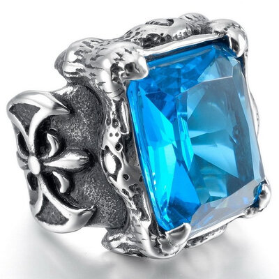 Hpolw Men's Large Stainless Steel Glass Ring Silver Black Blue Dragon Claw Knight Fleur De Lis Vintage Gothic
Hpolw Men's Large Stainless Steel Glass Ring Silver Black Blue Dragon Claw Knight Fleur De Lis Vintage Gothic