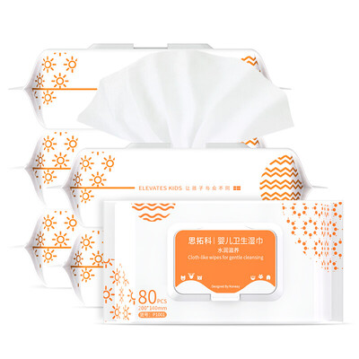 Si Tuoke baby sanitary wipes 80 pieces 6 packs baby childrens wet wipes paper paper soft wipes with lid
Si Tuoke baby sanitary wipes 80 pieces 6 packs baby childrens wet wipes paper paper soft wipes with lid