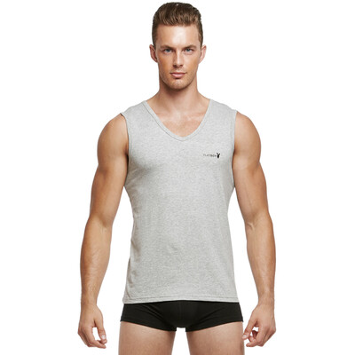 Playboy Vest Men&39s Elastic Cotton Lycra Wide Shoulder V Collar Underwear Gray  180105 
Playboy Vest Men&39s Elastic Cotton Lycra Wide Shoulder V Collar Underwear Gray  180105
