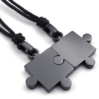 Hpolw 2pcs Mens & Womens Couples Stainless Steel Puzzle Pendant Love Necklace Set Black
Hpolw 2pcs Mens & Womens Couples Stainless Steel Puzzle Pendant Love Necklace Set Black