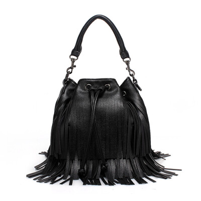 New brand ladies leather handbags bucket bag fashion women tassel messenger bags small black tote bags String shoulder bag
New brand ladies leather handbags bucket bag fashion women tassel messenger bags small black tote bags String shoulder bag