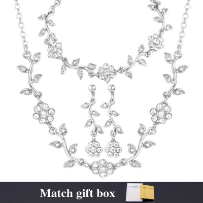 Flower Jewelry Set New Trendy Platinum/18K Real Gold Plated Rhinestone Party Bracelet Earrings Necklace Set For Women
Flower Jewelry Set New Trendy Platinum/18K Real Gold Plated Rhinestone Party Bracelet Earrings Necklace Set For Women